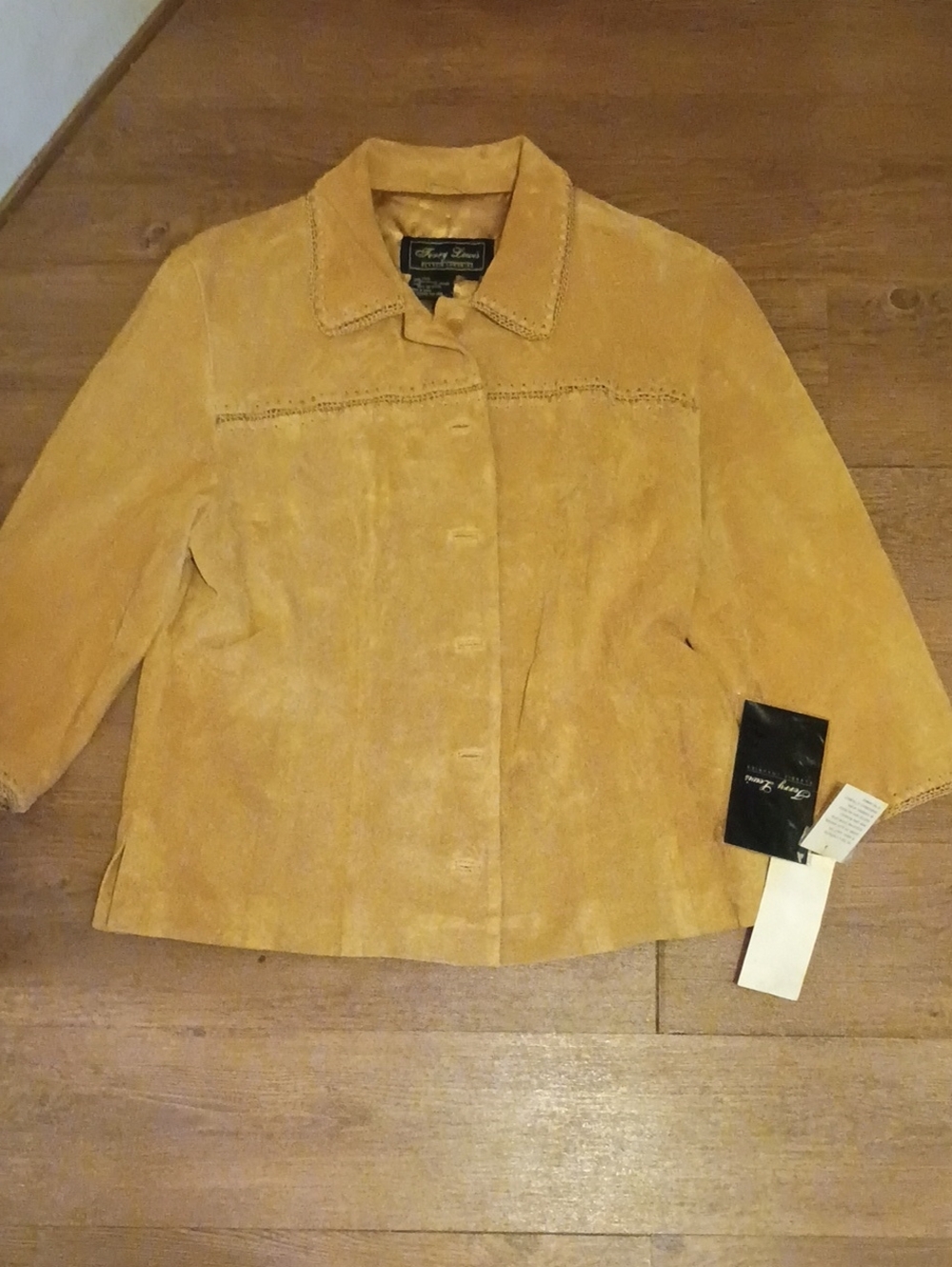 NWT! Terry Lewis Suede Jacket in Tan